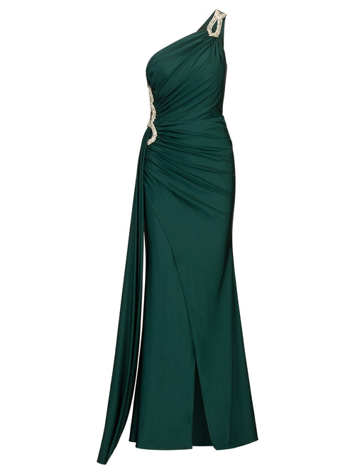 KRAIMOD Abendkleid In Eleganter, körperbetonter Passform | dunkelgrün