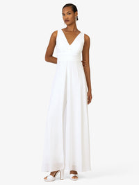 KRAIMOD Overall mit Weit geschnittene Hosenbeine | weiss